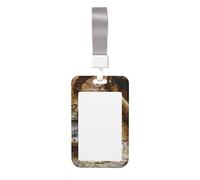 Cute Card Badge Holder - Compass and Old World Map Print Stylish Vertical ID Card Name Badge Holder