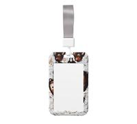 Cute Card Badge Holder - Dog Paw Print Print Stylish Vertical ID Card Name Badge Holder
