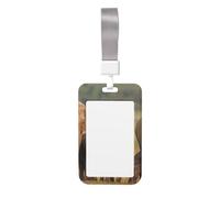 Cute Card Badge Holder - Elephant Family Print Stylish Vertical ID Card Name Badge Holder