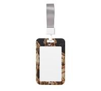 Cute Card Badge Holder - Golden Retrievers Print Stylish Vertical ID Card Name Badge Holder