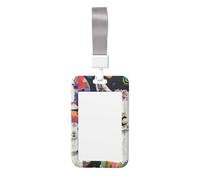 Cute Card Badge Holder - Llama Alpaca Print Stylish Vertical ID Card Name Badge Holder
