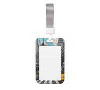 Cute Card Badge Holder - Love from New York Print Stylish Vertical ID Card Name Badge Holder