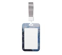 Cute Card Badge Holder - Mountain Cliff Print Stylish Vertical ID Card Name Badge Holder