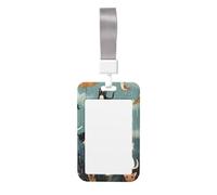 Cute Card Badge Holder - Raining Cats & Dogs Print Stylish Vertical ID Card Name Badge Holder
