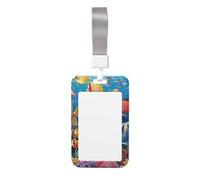 Cute Card Badge Holder - The Underwater World Tropical Fish Print Stylish Vertical ID Card Name Badge Holder