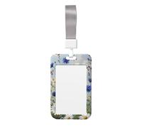 Cute Card Badge Holder - Wild Flowers and Cornflowers Daisies Art Print Stylish Vertical ID Card Name Badge Holder