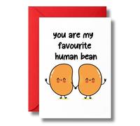 Cute Card For Partner From Boyfriend Girlfriend Funny Love Card Human Bean Joke Romantic Anniversary Valentines Card V310