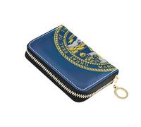 Cute Card Holder Wallets RFID Blocking Small Women's Wallets Zip Around Zipper Card and Cash Holder Nebraska State Flag