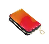 Cute Card Holder Wallets RFID Blocking Women Wallet Leather Small Zipper Change Purse with Key Ring Abstract Colorful Wallpaper Blur Dynamic