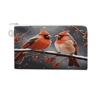 Cute Cardinal Birds Coin Purse Zero Wallet with Zipper Canvas Coin Pouch Change Purse Pouch Coin Wallet Coin Bag