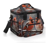 Cute Cardinal Birds Insulated Cooler Bag, Lunch Box | 22.5L Large Lunch Bag for Man Women, Oxford Lunch Tote Bag, Portable Leakproof Ice Chest for Beach Camping Shopping Picnic