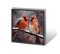 Cute Cardinal Birds Lapel Pin for Men Brooches And Pins for Women Square Metal Badge for Shirts, Jackets, Hats | Durable Fashion Accessory & Gift for Men, Women, Events