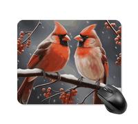 Cute Cardinal Birds Mouse Pad Square Laptop Mouse Mat Cute Computer Mousepad Keyboard Pad Non-Slip Desk Pads for Gaming Office Work Home 20 * 25cm