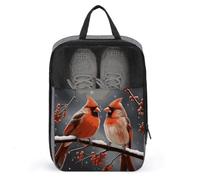 Cute Cardinal Birds Travel Shoes Carrier Dustproof Portable Shoe Pouch Carrying Strap Handheld Shoe Bag for Travel Daily Use Storage Pouch, gray, One size, Travel Shoes Carrier, Gray, One size, Travel