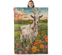 Cute Cardinal Blanket - Soft & Cozy Warm Flannel Throw with Colorful Flower - Lightweight Plush Blankets for Travel, Sofa, Bedroom, Office - Gifts for Adults Kids Women - for All Season 60"×50" Goat27