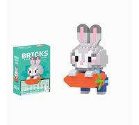 Cute Carrot & Bunny: 197pc Fun Model Building Set - Interlocking Brick Kit