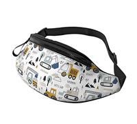 Cute Cars Truck Excavator Crossbody Bag Runner Small Hip Pouch Bum Bag Running Waistpack Bumbag Beltbag Sport Slim Fashionable for Jogging Hiking Woman