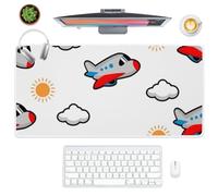 Cute Cartoon Aeroplanes Desk Mat Desk Mouse Mat with Non-Slip Rubber Base Smooth Face Gaming Mouse Pad 80X40 CM Mousemat Office Accessories for Gifts for Tech Lovers Mousepad School Home Office Gaming