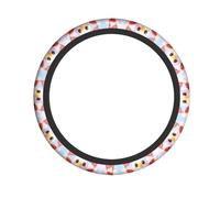 Cute Cartoon American Bald Eagle (3) Printed Steering Wheel Cover Elastic Stretch Car Wheel Wrap Breathable Non-Slip Steering Wheel Protector for Car Truck SUV