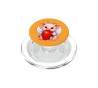 Cute Cartoon Angel Pig with Strawberry Summer Design PopSockets PopGrip for MagSafe