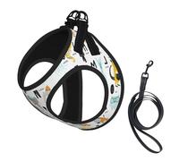 Cute Cartoon Animal Alphabet Print Harness Leash Set For Cat Dog, Reflective Adjustable Escape-Proof Vest Lead With Soft Breathable Mesh, For Small Pets And Kitten Puppy
