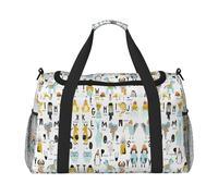 Cute Cartoon Animal Alphabet Travel Duffel Bag Weekend Bag Weekender Overnight Carry On Hand Bag Workout Sport Hospital