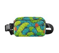 Cute Cartoon Animal Caterpillar Fashionable Waist Pack Crossbody Bag for Men Women Mini Crossbody Belt Bag with Adjustable Strap for Shopping Sports Work, Cute cartoon animal caterpillar, One Size