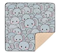 Cute Cartoon Animal Elephant Grey Large Stylish Thick Play mat for Baby for Floor Waterproof Foldable Baby Kick Crawling Mat for Baby Kids Toddlers Infants, 50'' x 50''gimnasio de actividades
