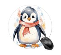 Cute Cartoon Animal Round Mouse Pad, Non-Slip Rubber Base Waterproof Washable, Computer Mouse Mat for Office Gaming Studying, Premium-Textured Durable Portable Circle Mousepad for Desktop PC Notebook