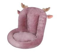 Cute Cartoon Animal Shape Seat Cushion with Lumbar Support Anti-slip Plush Chair Pad Sofa Cushion Back Support Armchair Pad Thicken Floor Reading Seat Pad Mat Backrest Pillow for Office Car Wheelchair