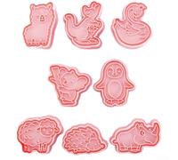 Cute Cartoon Animal Shaped Cutters 8pcs Food Safe PP