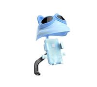 Cute Cartoon Animals Motorbike Phone Holder Motorcycle Navigation Rainproof Sunshade Helmet Mobile Phone Holder Adjustable Phone Holder(Blue)