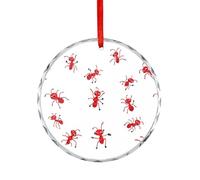 Cute Cartoon Ants Hanging Decoration Glass Ornament | Christmas Tree Pendant Happy Engagement Gift for Wedding