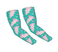 Cute Cartoon Axolotl Arm Sleeve Anti-Uv Gardening Farm Ice Silk Sleeves Tattoo Non-Slip Arm Cuff For Men And Women