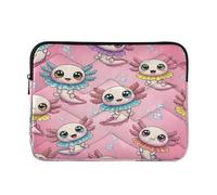 Cute Cartoon Axolotls Pink Computer Case for Laptop, Protective Padded 15.6 Inch Laptop Bag for Women