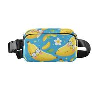 Cute Cartoon Banana Fashionable Waist Bag Fanny Pack for Women Men Teenagers Small Zipper Fanny Pack Sling Bag with Adjustable Strap for Travel Shopping Running