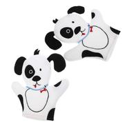 Cute Cartoon Bathing Gloves for Children 2pcs White Cloth | Soft Crafted Finish, Bath Time Use, Playful Design, Wash Mitts for Shower, Kids Bath Accessories