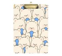 Cute Cartoon Bear Beige Automotive Clip Board Plastic for Teacher Nursing Tablas para escribir Size 9 x 12