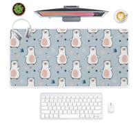 Cute Cartoon Bears and Stars Desk Mat Giant Mouse Mat with Non-Slip Rubber Base Smooth Face XXL Mouse Pad 80X30 CM Gaming Mousemat Office Desk Decor Gaming Gifts Mousepad Large for School Home Office