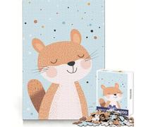 Cute Cartoon Beaver Illustration 1000 Piece Jigsaw Puzzle for Teenagers Logic Workout Pastime Game Home Play Unique Gift (50x75cm)