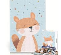 Cute Cartoon Beaver Illustration Jigsaw Puzzle 1000 Piece for Teenagers Focus Boost Accurate Cut Family Fun Wall Display (38x26cm)