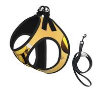 Cute Cartoon Bee Print Soft Mesh Dog Harness and Leash Set Pet Puppy Cat Comfort Padded Vest No Pull Harnesses