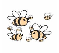 Cute Cartoon Bee Stickers, Hardwearing Waterproof 0% Transparency Decals, DIY Peel & Stick Perfect to Cover Marks, Wall Decor, Weatherproof for Cars & Home Projects. LaoGraphics® (10 Bees, A5)