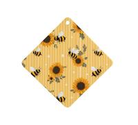 Cute Cartoon Bees And Sunflowers Automotive Air Fresheners Rhombus