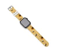 Cute Cartoon Bees And Sunflowers Silicone Smartwatch Replacement Bands Compatible with IWatch Wristbands Strap