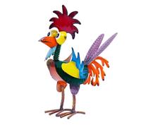 Cute Cartoon Bird Rooster Statue Gardening Micro Ornaments Yard Art Decor Christmas Ornament Set Shatterproof (Red, One Size)