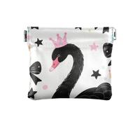 Cute Cartoon Black Swan Fashion Women Men Leather Coin Purses Waterproof Change Wallet for Women soporte de monedas para carro