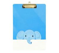 Cute Cartoon Blue Elephant A4 cop clipboard Standard Hole for Volleyball Baseball Coaches Gold 9 x 12 in