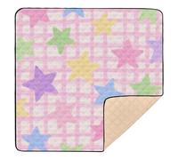 Cute Cartoon Blue Elephant Soft Foam Baby Play Mat for Indoor Outdoor Lightweight Foldable Baby Kick Crawling Mat for Baby Kids Toddlers Infants, 50'' x 50''alfombras para jugar