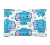 Cute Cartoon Blue Elephant Washable Dog Sleeping Mattress Non-Slip Soft Comfortable Dog Cat Bed for Large Jumbo Medium Small Dogs 36" x 24"